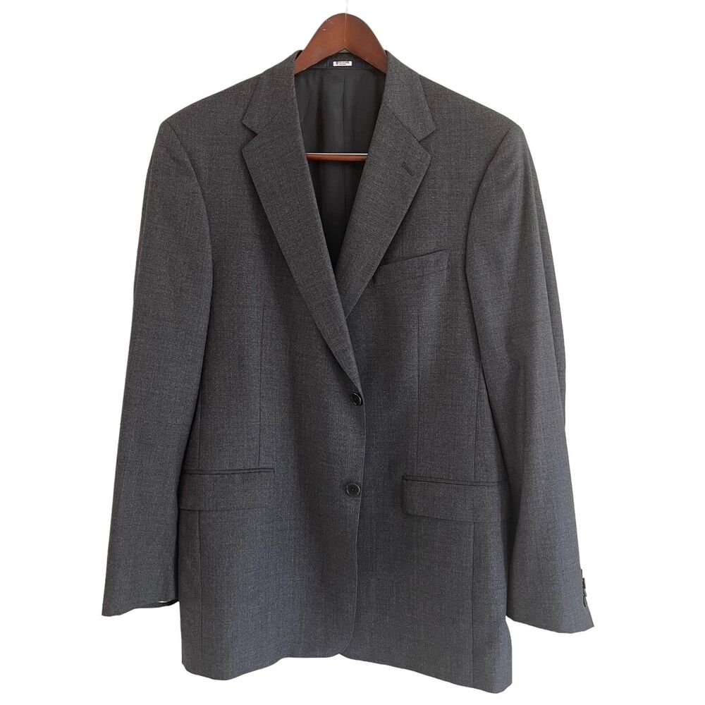 Loro Piana Daniel Cremieux Suit Jacket Mens Size 44 L Dark Gray Wool Made in USA